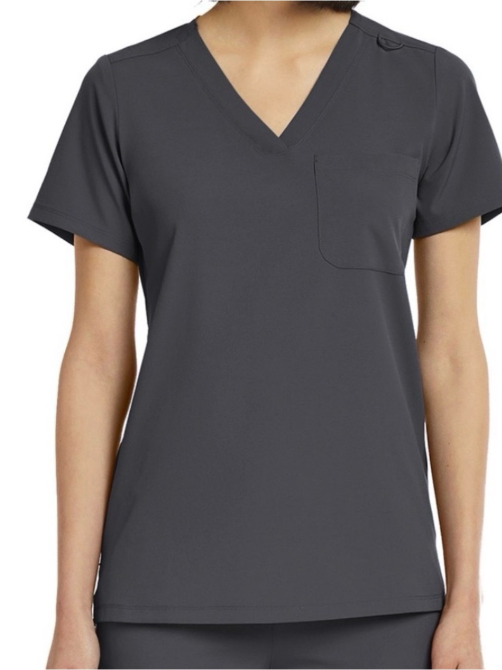 Women's V-Neck Short Sleeve Top - Charcoal